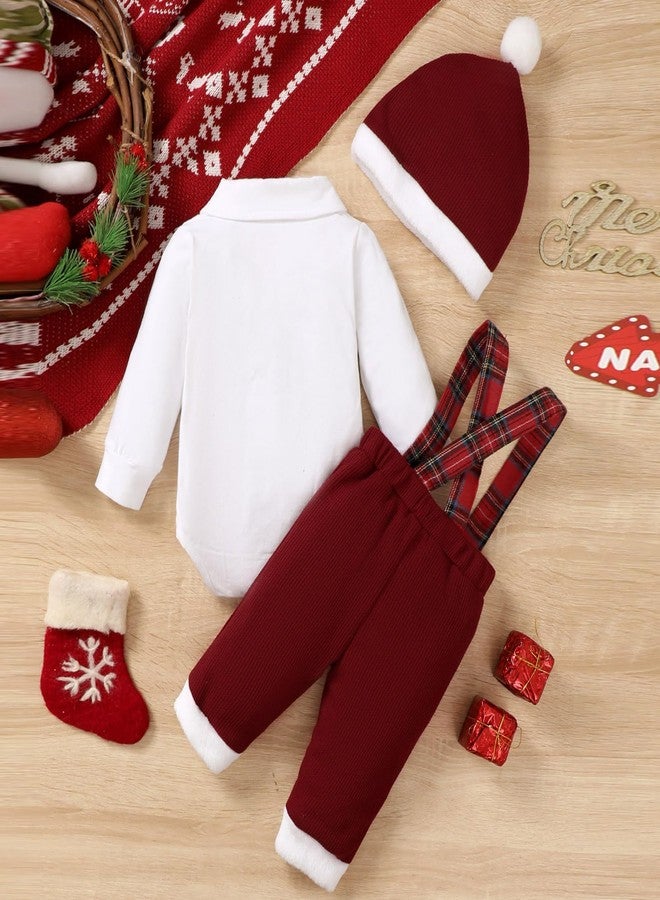 Thorn Tree Baby Boy Christmas Outfit Infant Dress Clothes Bow Tie Shirt Suspenders Pants Hat Toddler Fall Winter Outfits (Multi-color, 9-12 Months) - Image 3